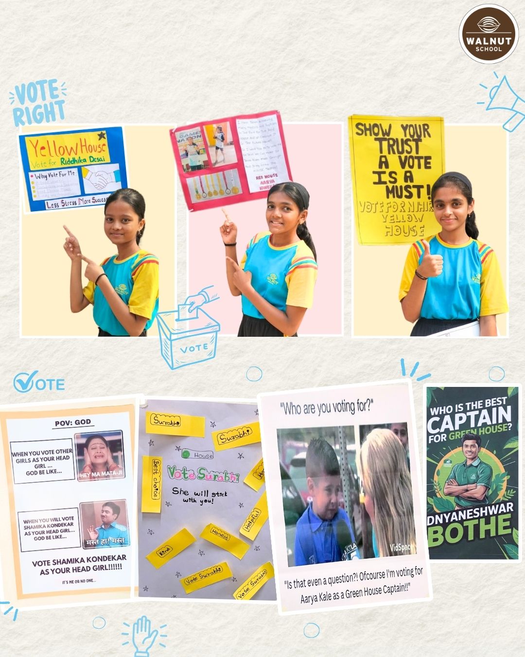 Students campaigning with creative posters