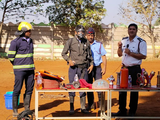 Demonstration of firefighters breathing apparatus