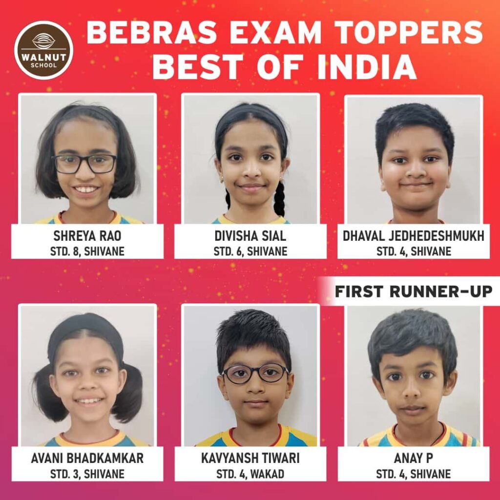 Walnut School Bebras India Challenge toppers and runners up