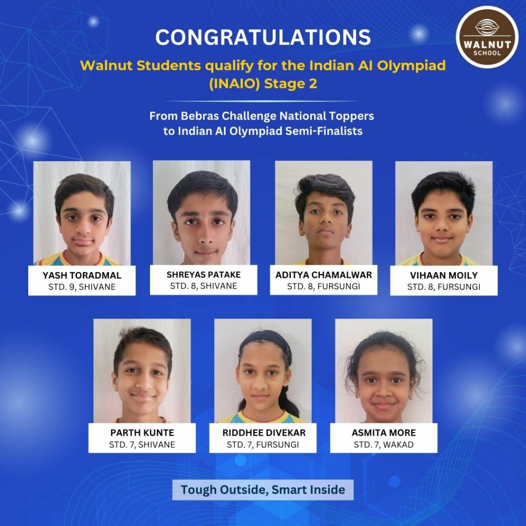 Walnut School students qualify for INAIO Stage 2 after the Bebras India Challenge