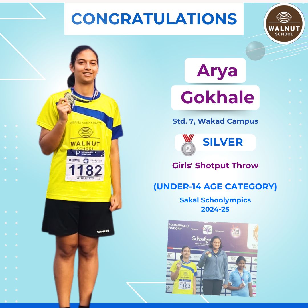 Arya Gokhale wins Silver in Shotput Throw at Sakal Schoolympics