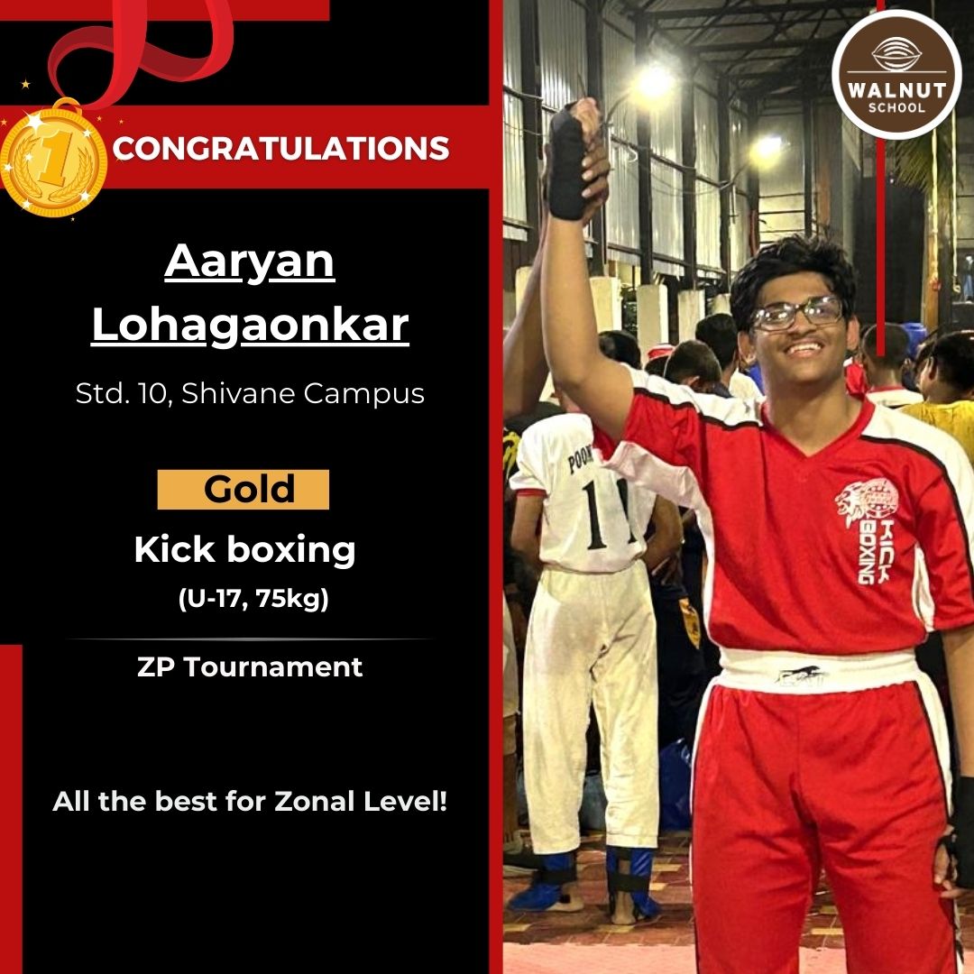 Aaryan Lohagaonkar wins Gold in Kickboxing at ZP Tournament