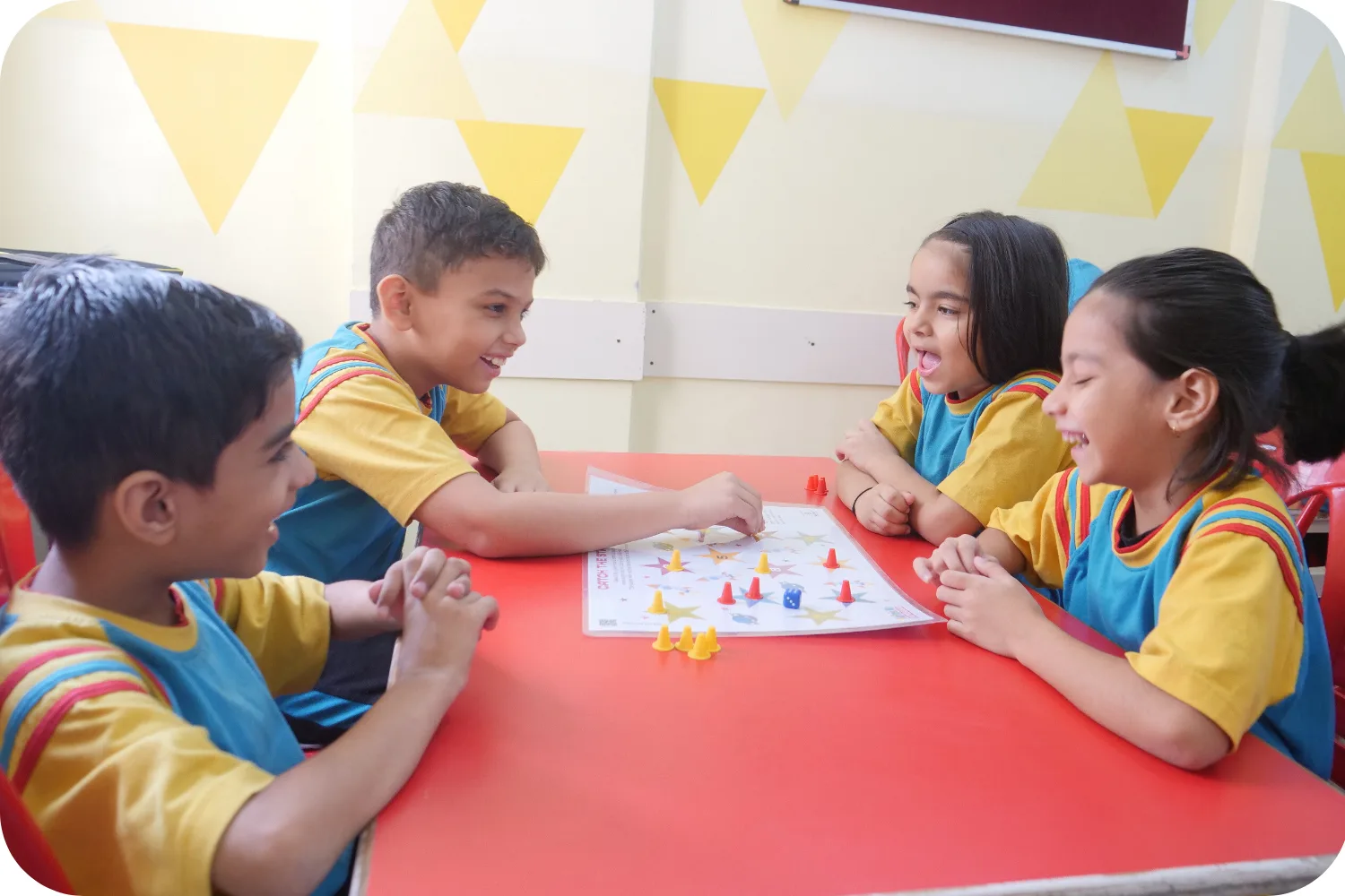 Walnut School students enjoying a board game activity