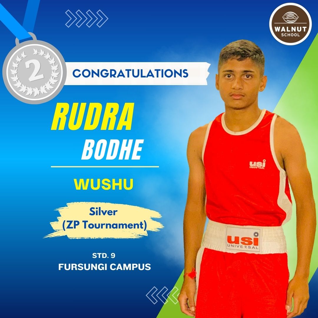 Rudra Bodhe wins Silver in Wushu at ZP Tournament