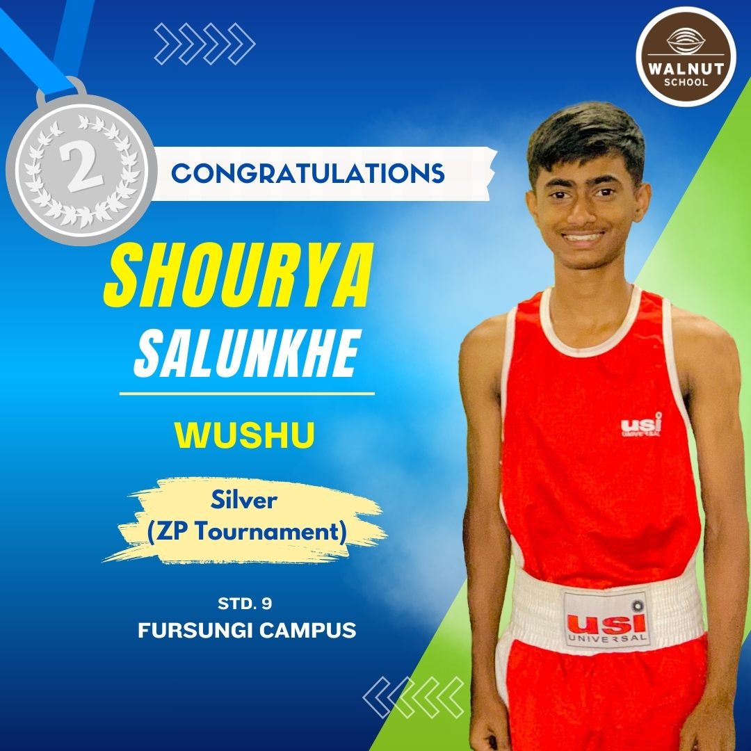 Shourya Salunkhe wins Silver in Wushu at ZP Tournament