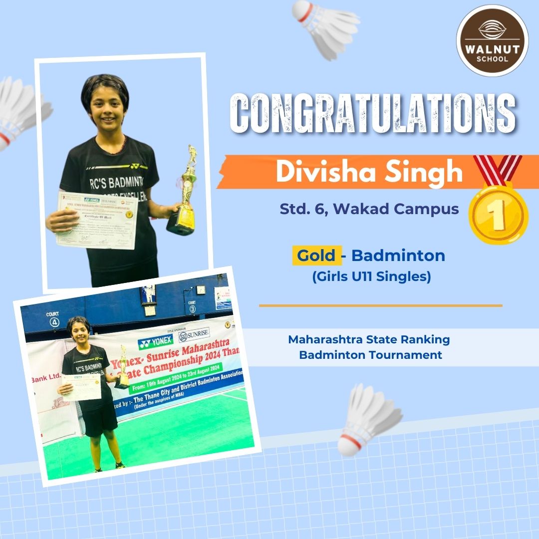 Divisha Singh wins Gold in Badminton at Maharashtra State Ranking Tournament