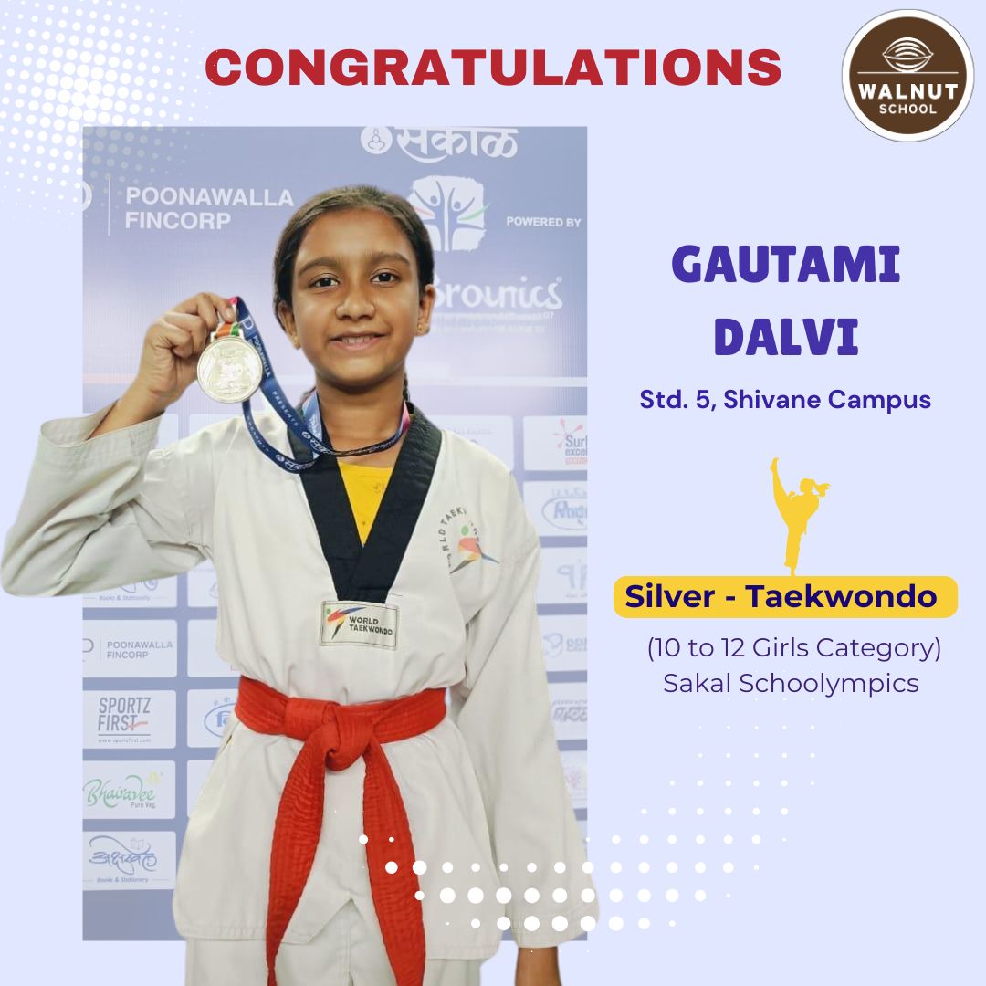 Gautami Dalvi wins Silver in Taekwondo at Sakal Schoolympics