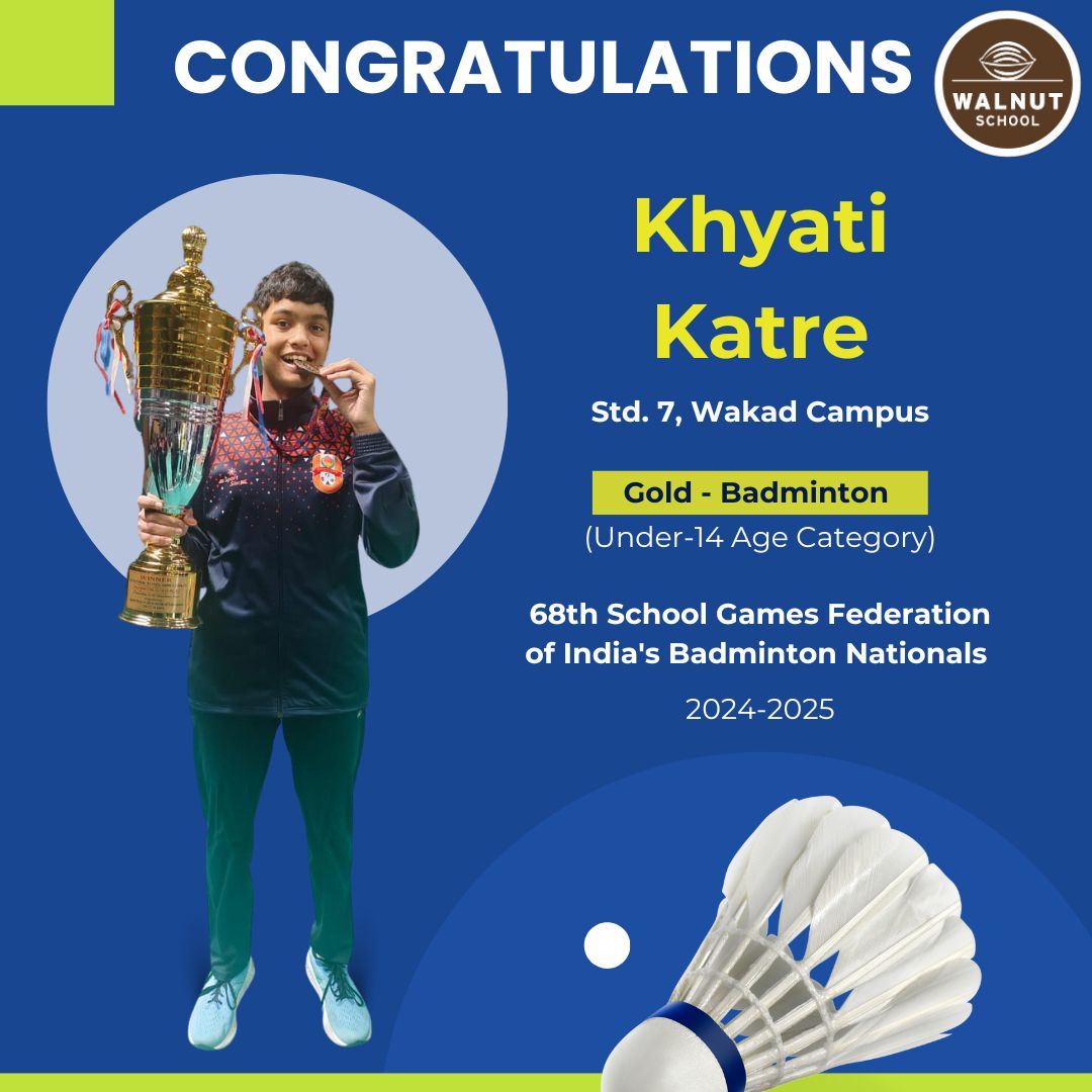 Khyati Katre wins Gold in Badminton at SGFI Nationals
