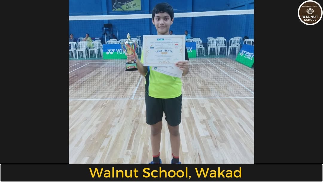 Khyati Katre, Std. 5, wins U11 Singles and Doubles Badminton State Championship