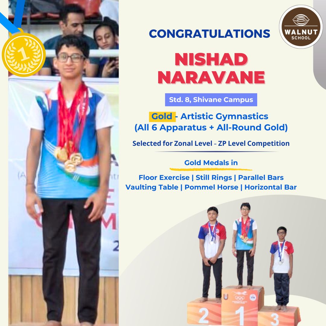 Nishad Naravane Gold Artistic Gymnastics ZP Level Competition