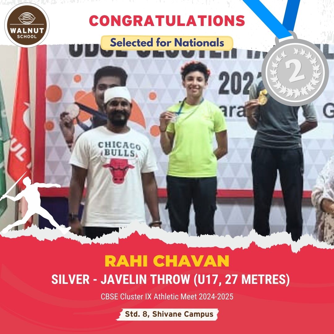Rahi Chavan Silver Medal Javelin Throw CBSE Cluster IX Athletic Meet 2024-25