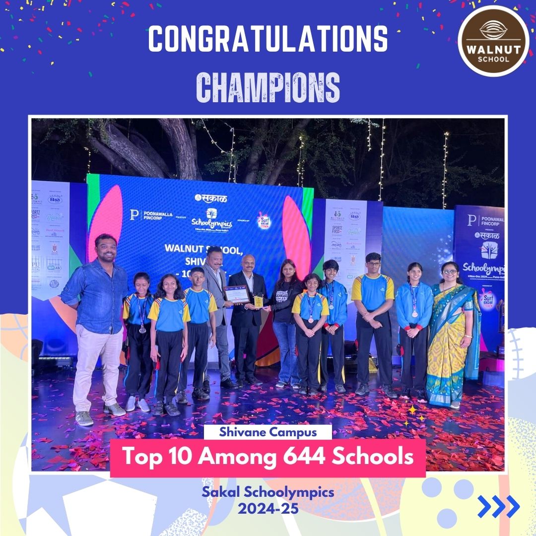 Walnut School Shivane Campus ranked Top 10 out of 644 schools at Sakal Schoolympics 2024-25