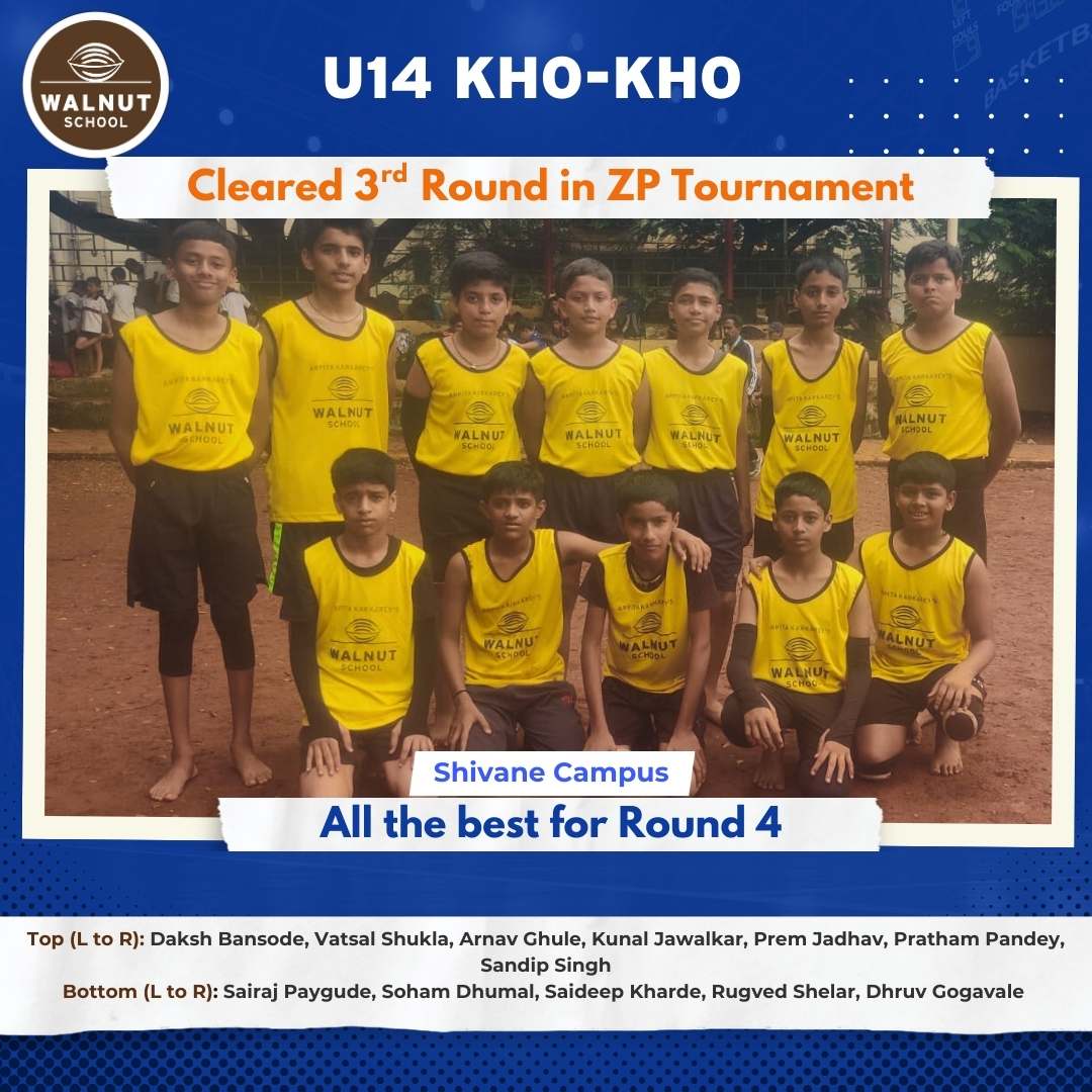 Walnut School Shivane U14 Kho-Kho boys clear 3rd round in ZP Tournament