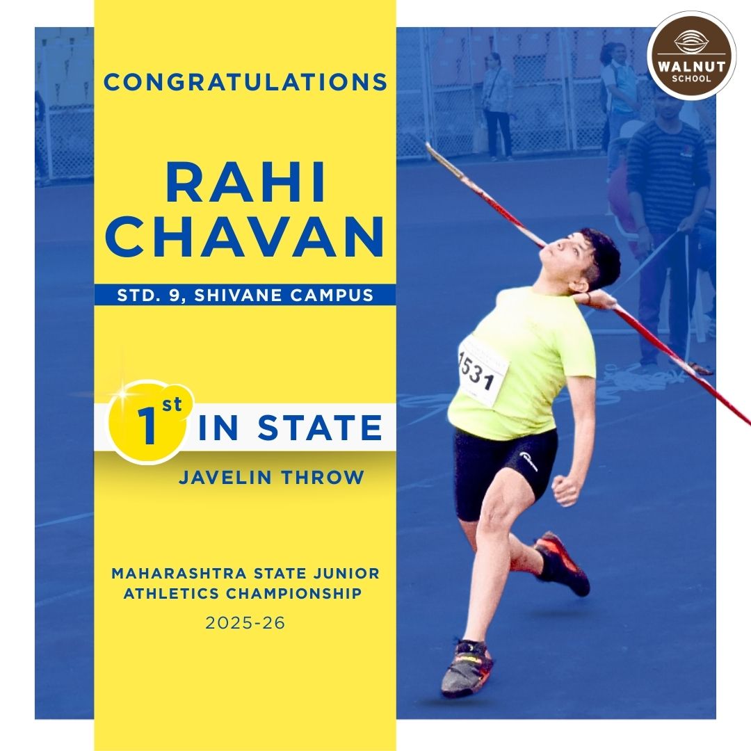 Rahi Chavan wins 1st place in Javelin Throw at Maharashtra State Junior Athletics Championship 2025-26