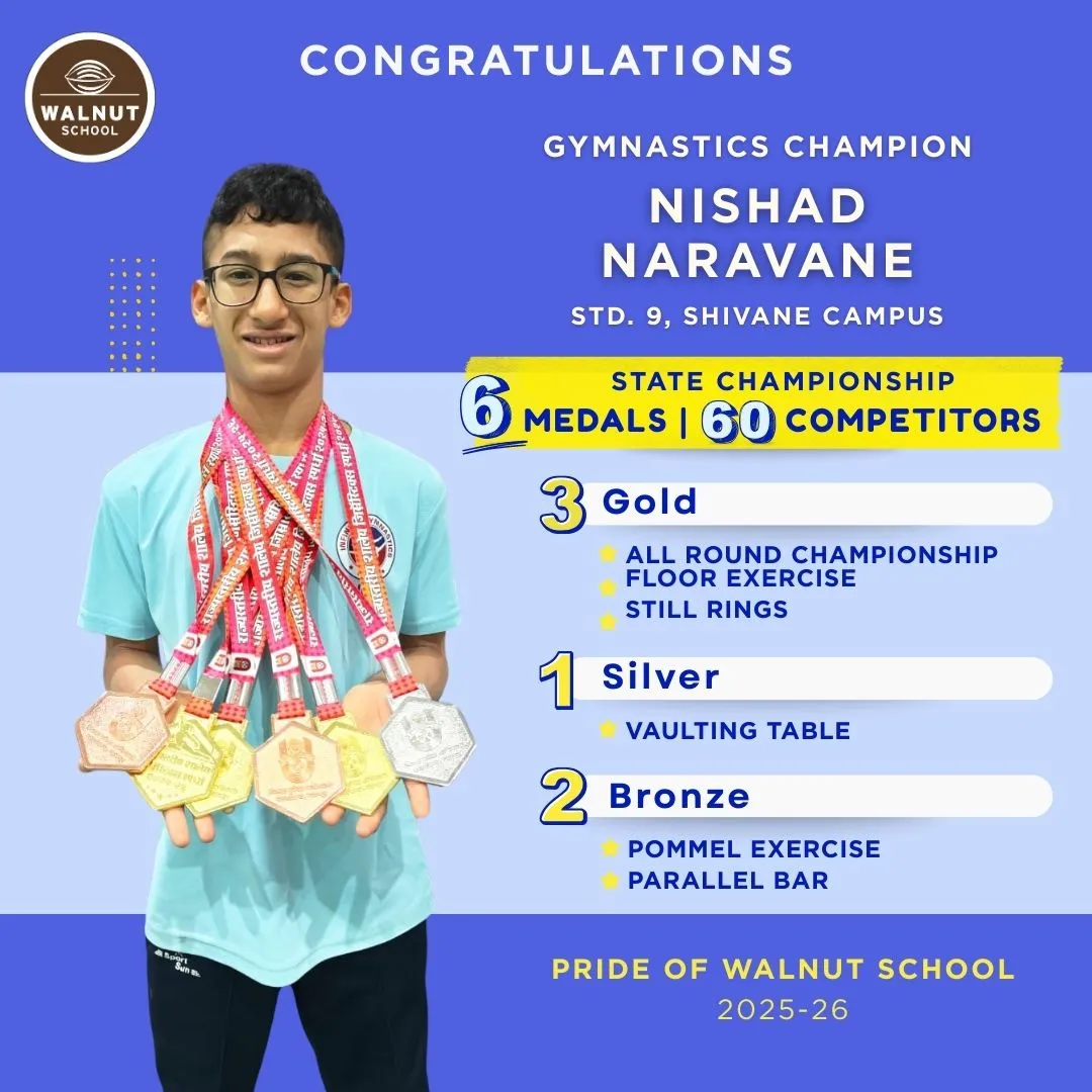Nishad Naravane – State Artistic Gymnastics Champion, Shivane Campus