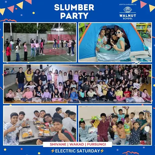 Slumber party and bedtime bonding activities at Walnut School