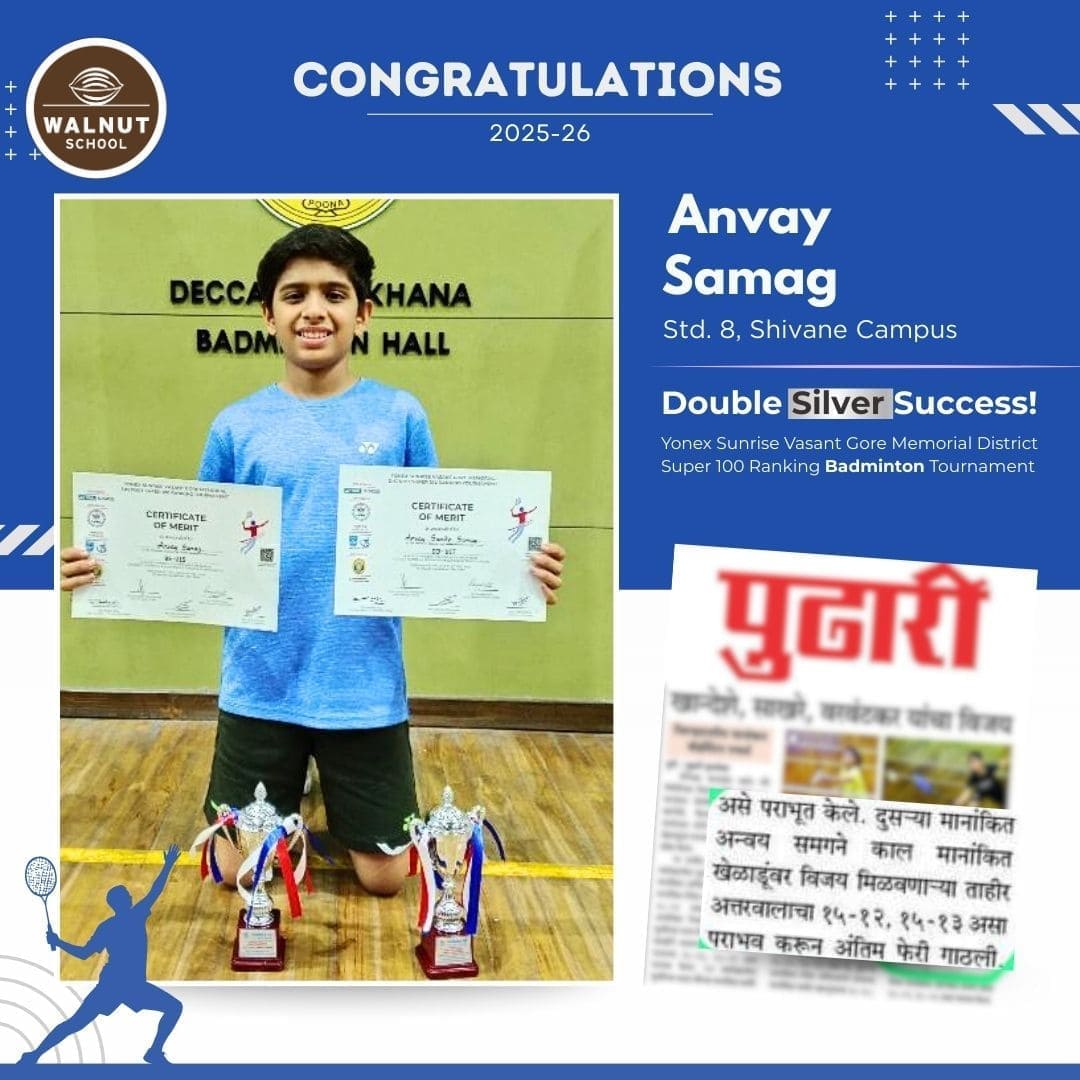 Anvay Samag – Double Silver Medalist at Yonex Sunrise Vasant Gore Memorial District Super 100 Ranking Badminton Tournament