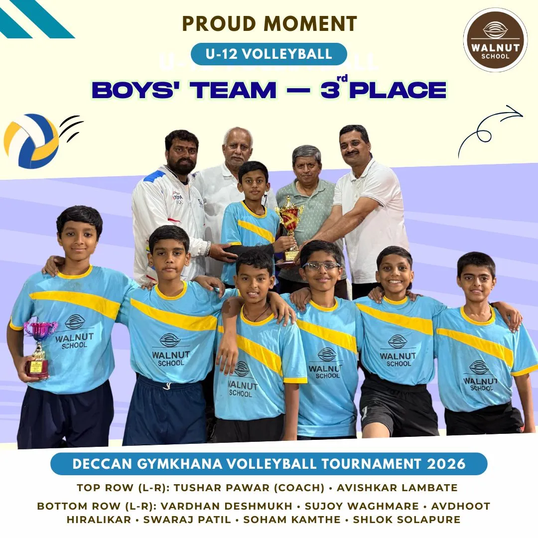 Walnut School Fursungi U12 Boys Volleyball Team at Deccan Gymkhana Tournament