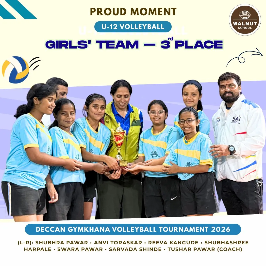 Walnut School Fursungi U12 Girls Volleyball Team at Deccan Gymkhana Tournament