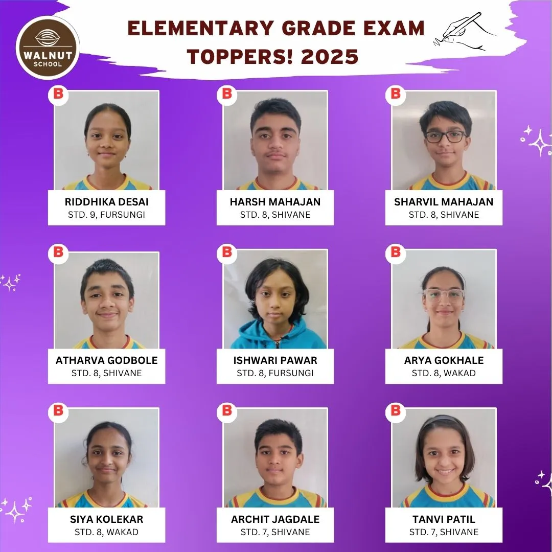 Walnut School Elementary Drawing Grade Exam B-Grade achievers from Fursungi campus 2025