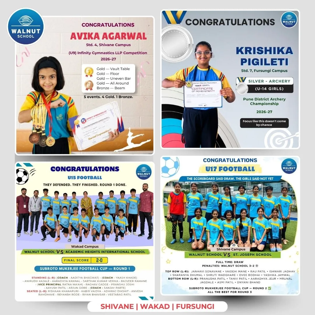 Walnut School students with medals at championships