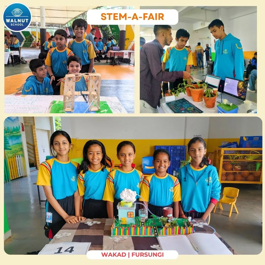 Students presenting at STEM-A-Fair at Walnut School