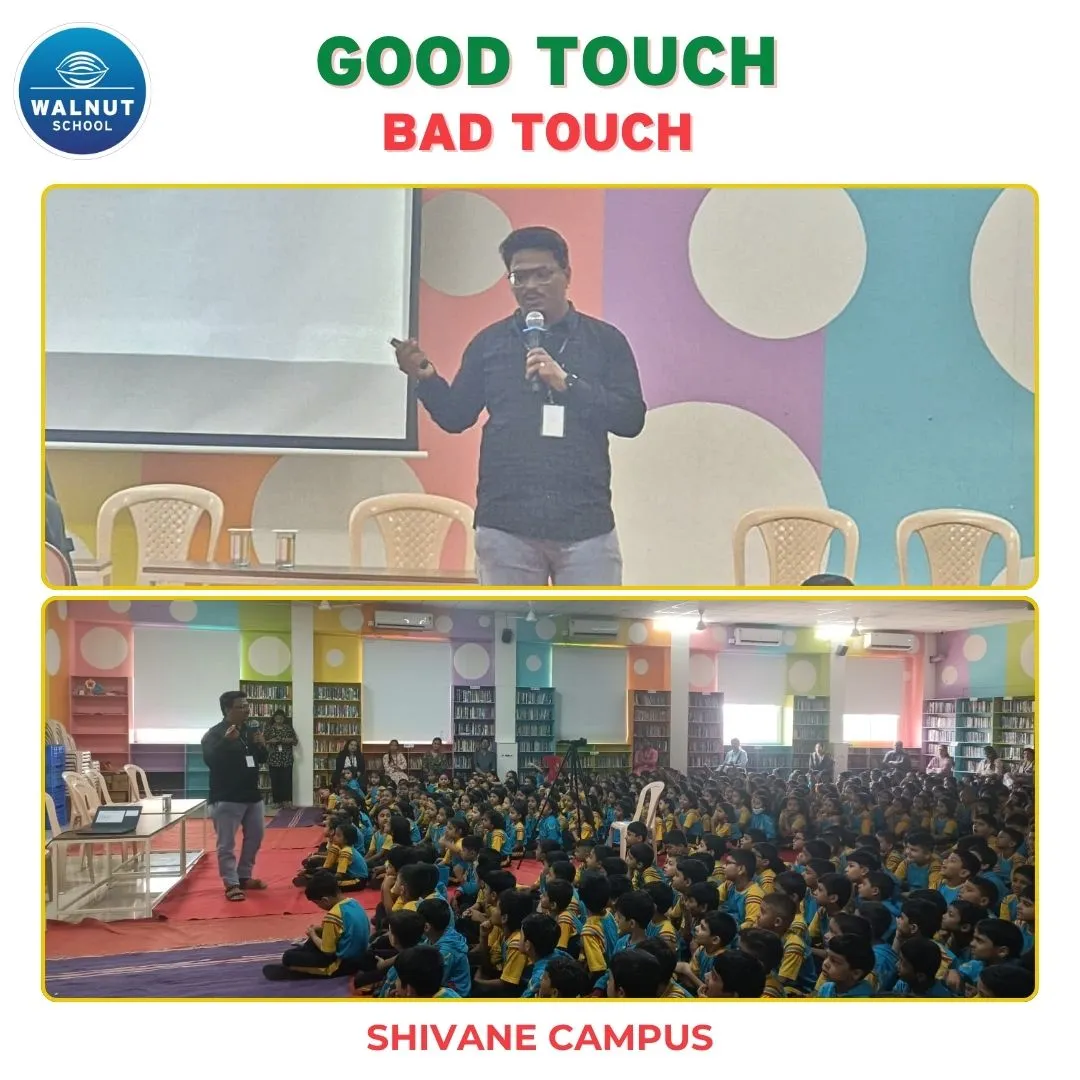 Students during the good touch bad touch awareness session at Walnut School Shivane campus