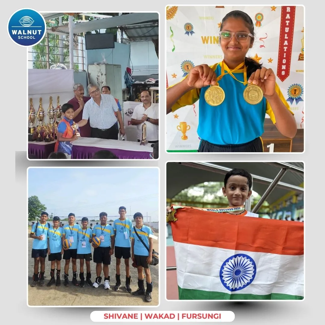 Walnut School students with medals at sports championships